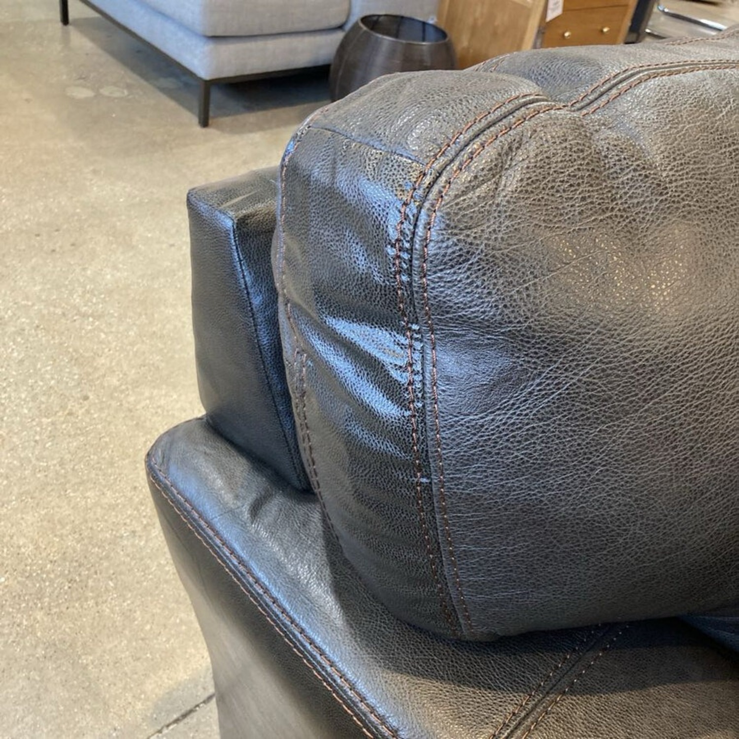 Italian Leather 2 Piece w Ottoman Sectional - image-8