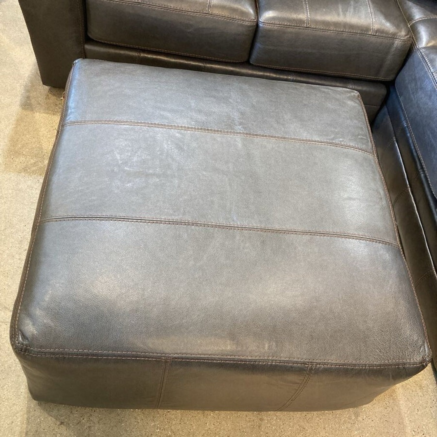 Italian Leather 2 Piece w Ottoman Sectional - image-11