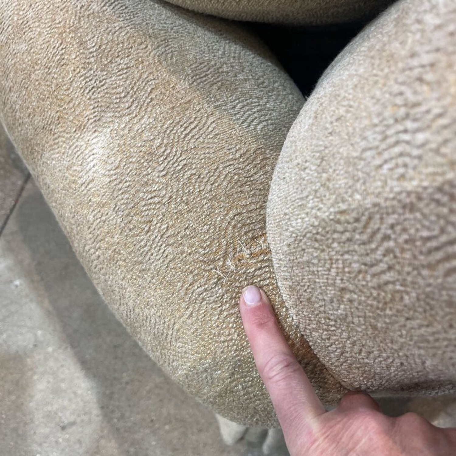 3-Seat Chenille Skirted Sofa Camel  - image-4