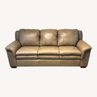 3-Seat Bonded Leather Sofa Taupe 