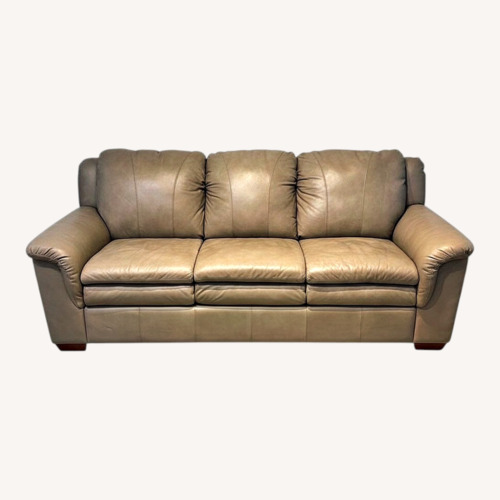 Used 3-Seat Bonded Leather Sofa Taupe  for sale on AptDeco