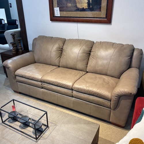 Used 3-Seat Bonded Leather Sofa Taupe  for sale on AptDeco