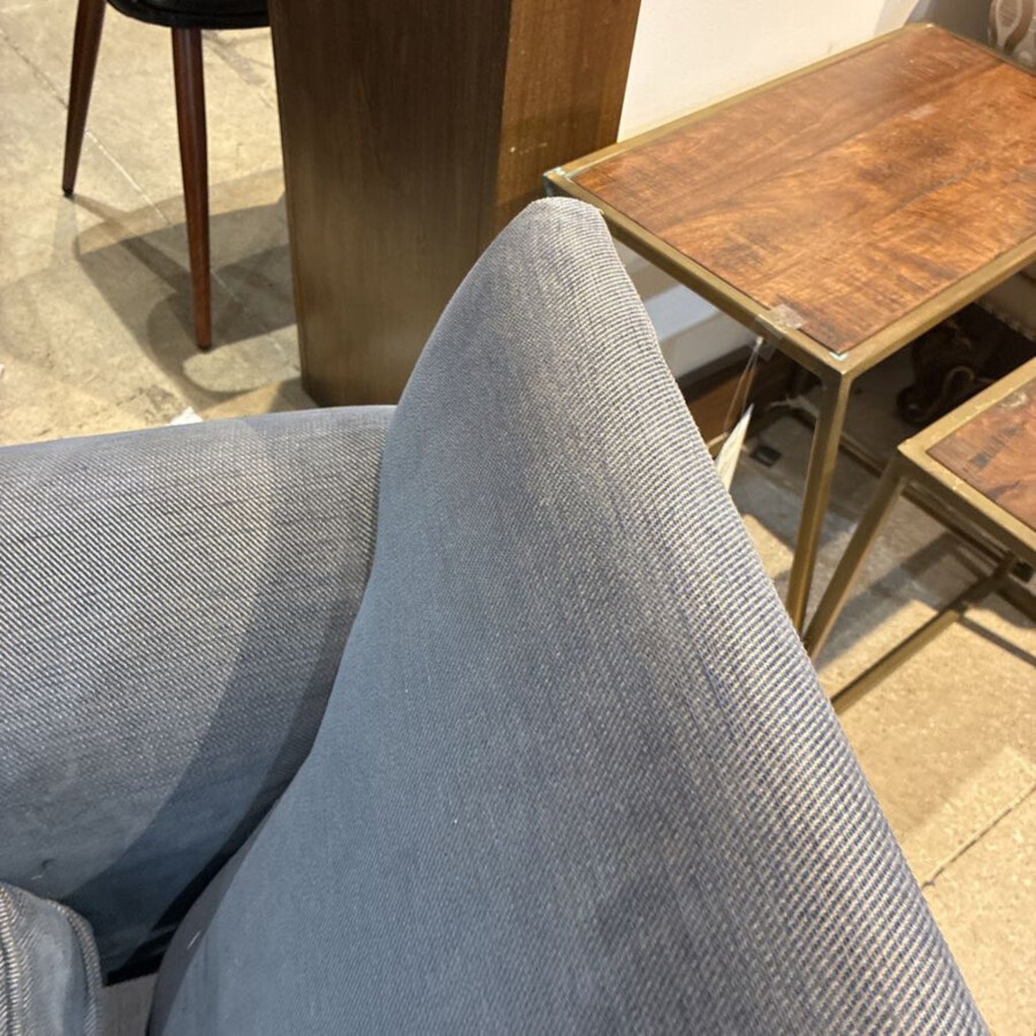 Custom Fabric Lounger Roll Arm Chaise - image-4