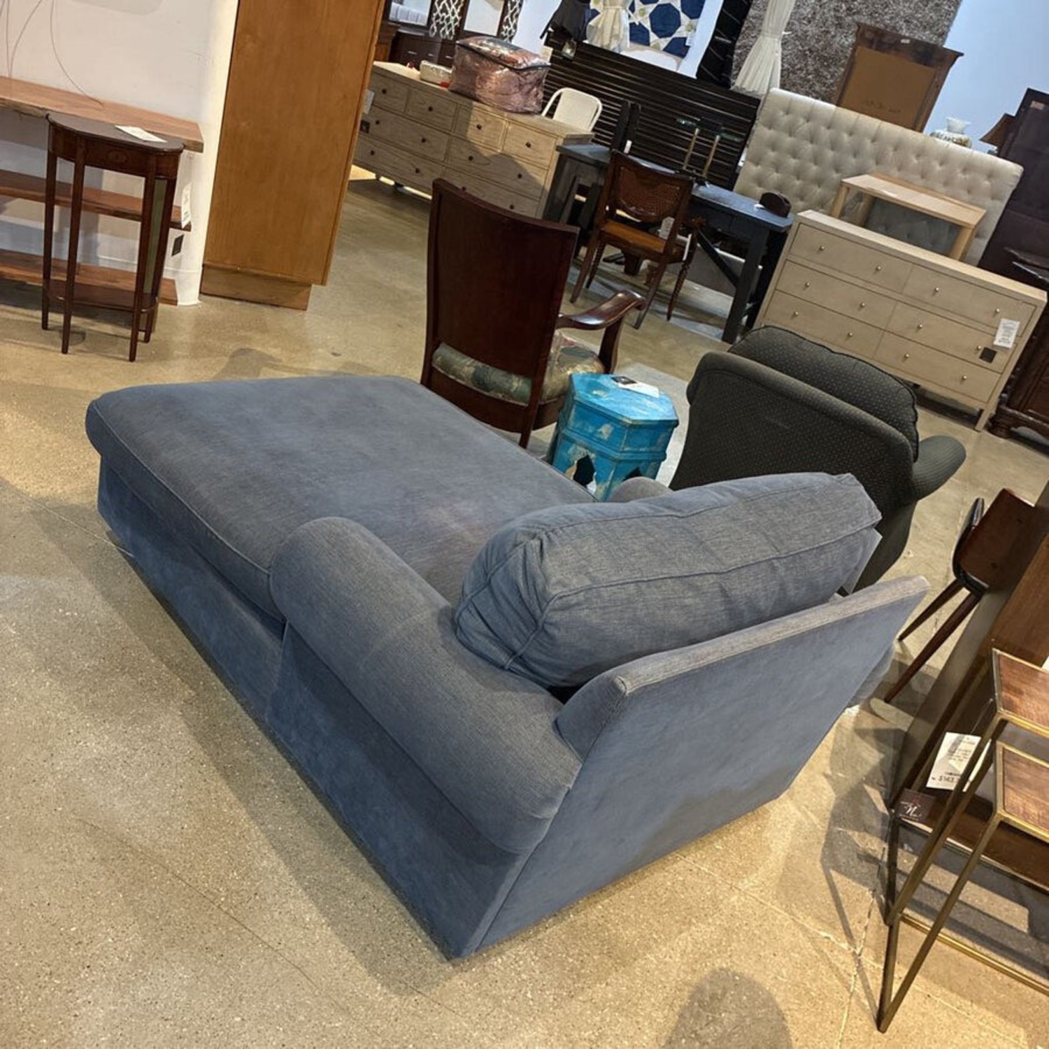 Custom Fabric Lounger Roll Arm Chaise - image-3