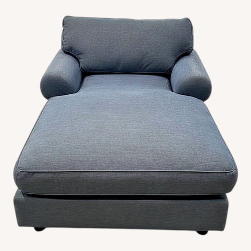 Used Custom Fabric Lounger Roll Arm Chaise for sale on AptDeco