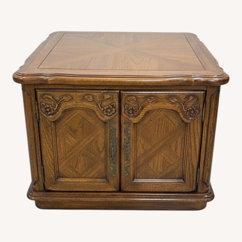 Used Vintage Wood Cabinet Style Side Table for sale on AptDeco