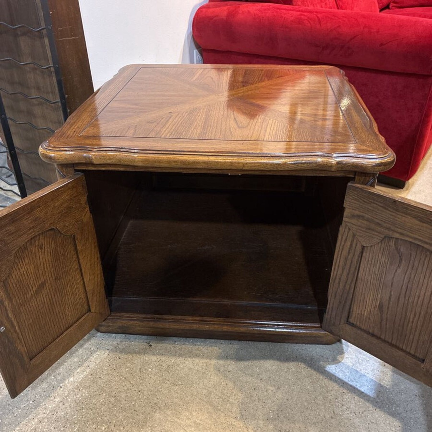 Vintage Wood Cabinet Style Side Table - image-3