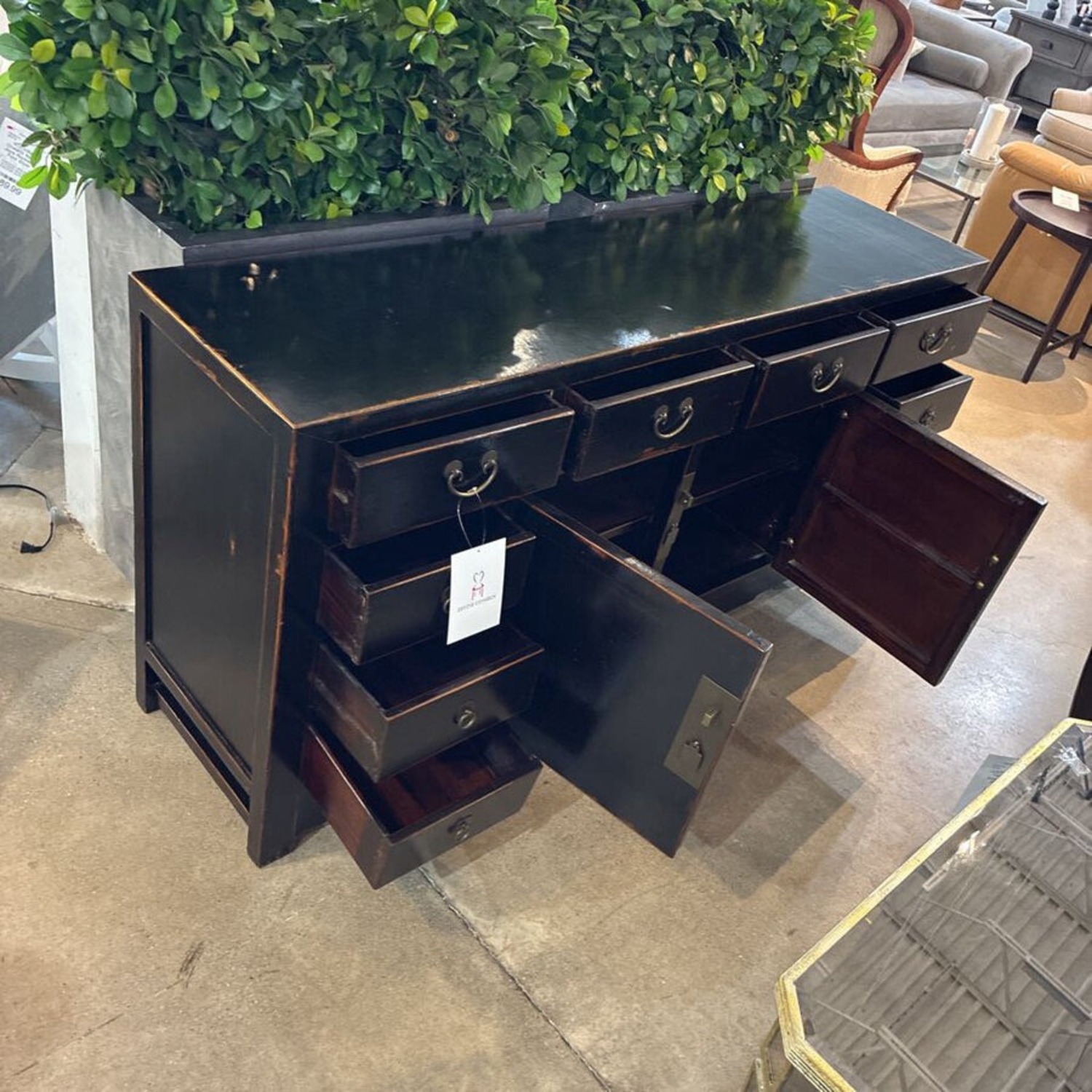 Asian Style Wood Media Console - image-4