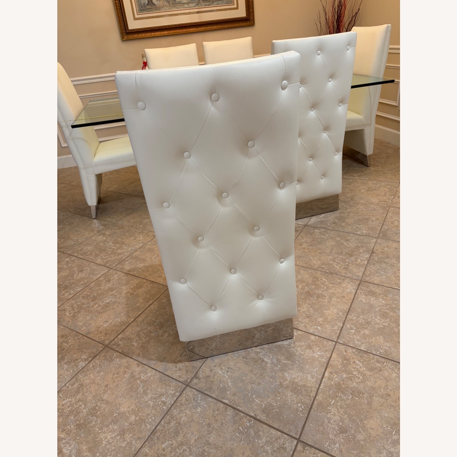 White Glass Dining Set - image-8