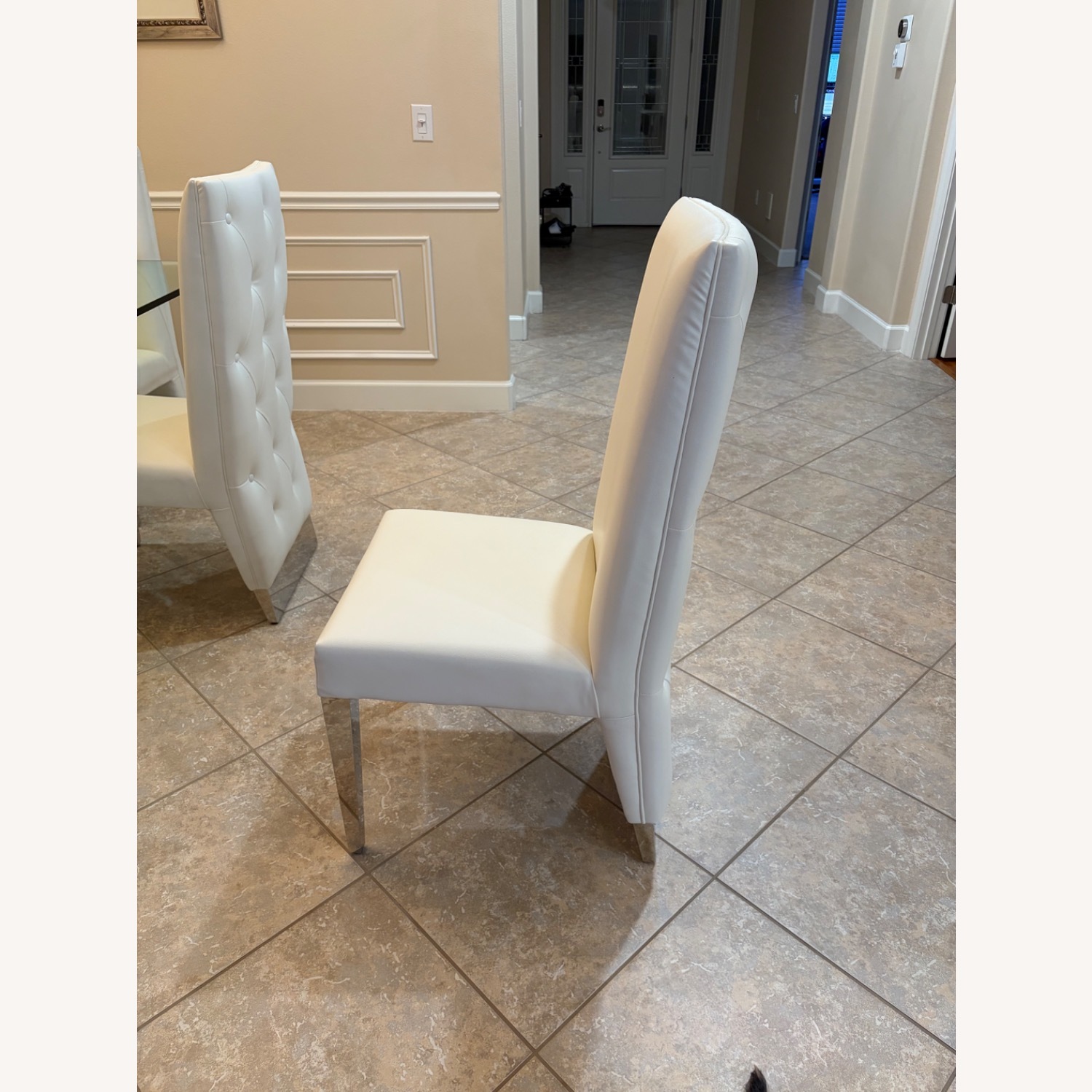 White Glass Dining Set - image-6