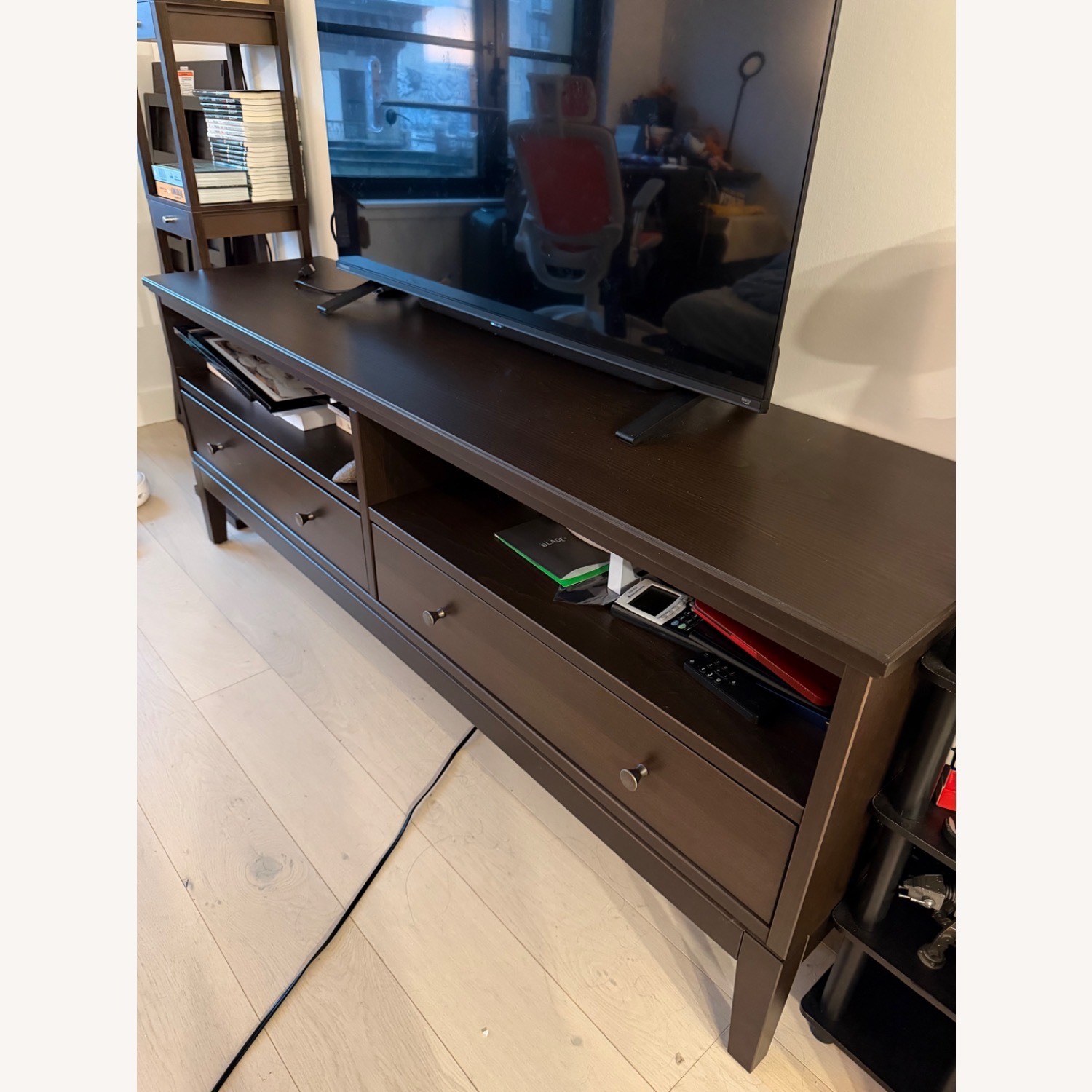 IKEA Idanas Dark Brown Wood TV Stand - image-3