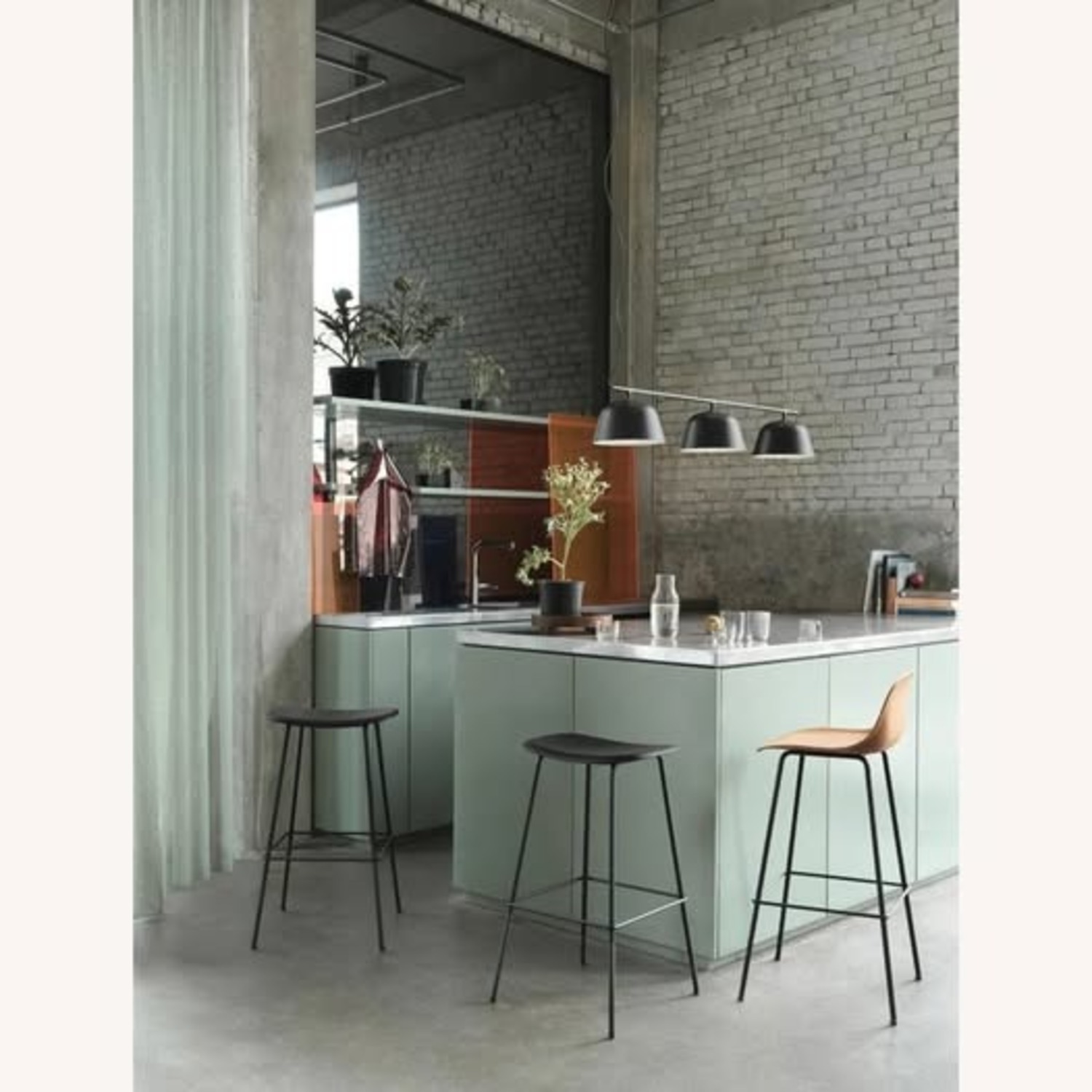 3 Muuto Fiber Counter Stools - image-1
