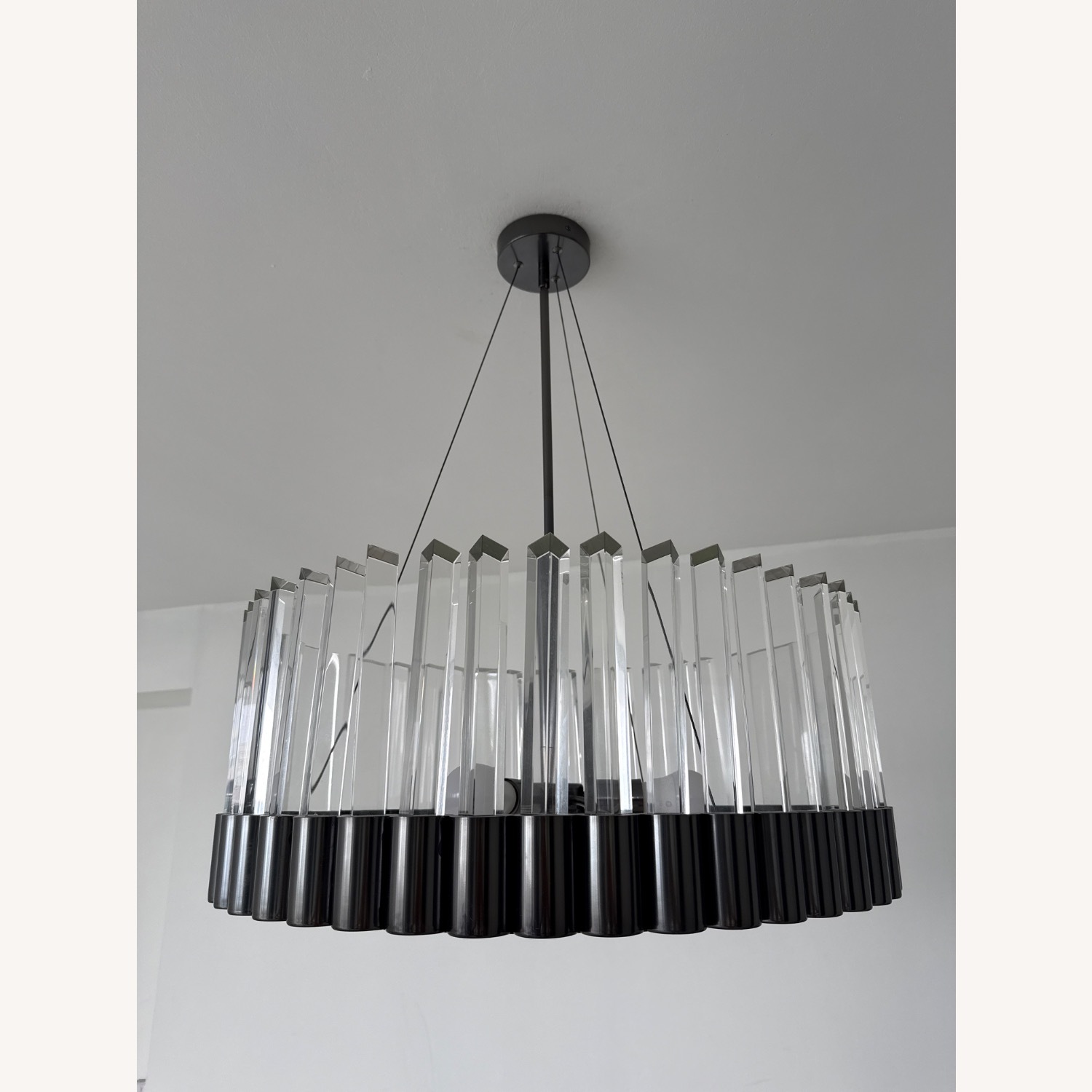 CB2 Risette Dark Gray Metal Ceiling Lamp - image-4