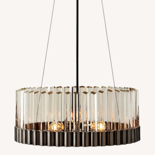 Used CB2 Risette Dark Gray Metal Ceiling Lamp for sale on AptDeco