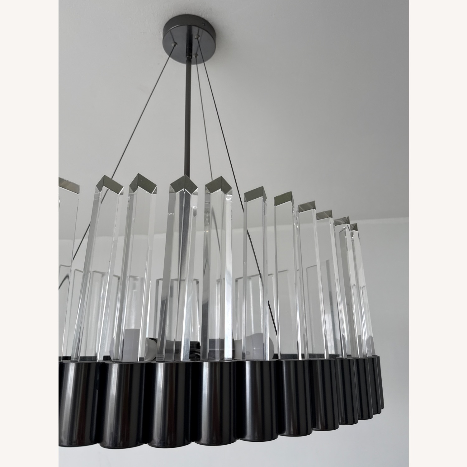 CB2 Risette Dark Gray Metal Ceiling Lamp - image-6