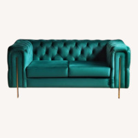 Modern Chesterfield Sofa Green Velvet