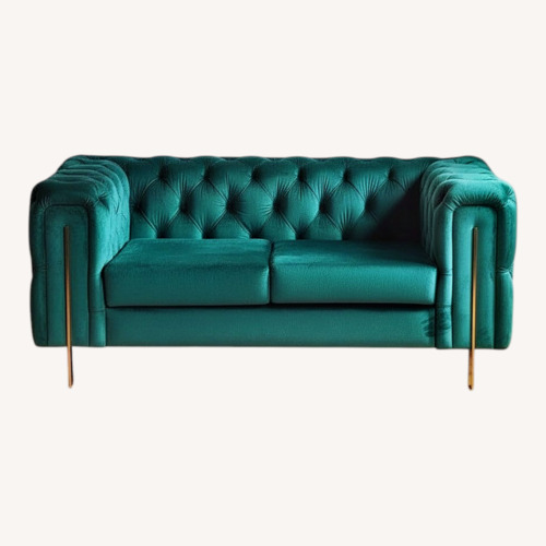Used Modern Chesterfield Sofa Green Velvet for sale on AptDeco