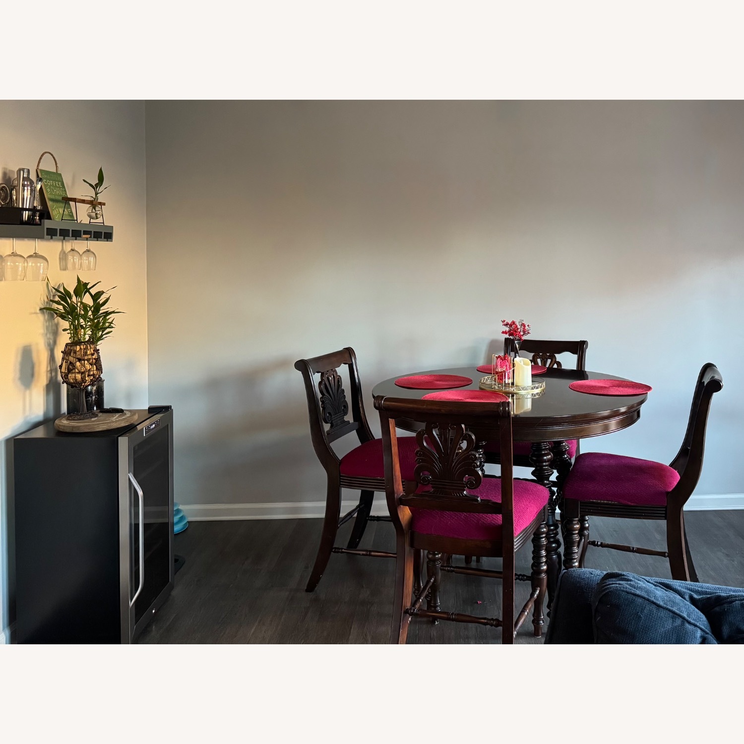 Dark Brown Wood Dining Table - image-2