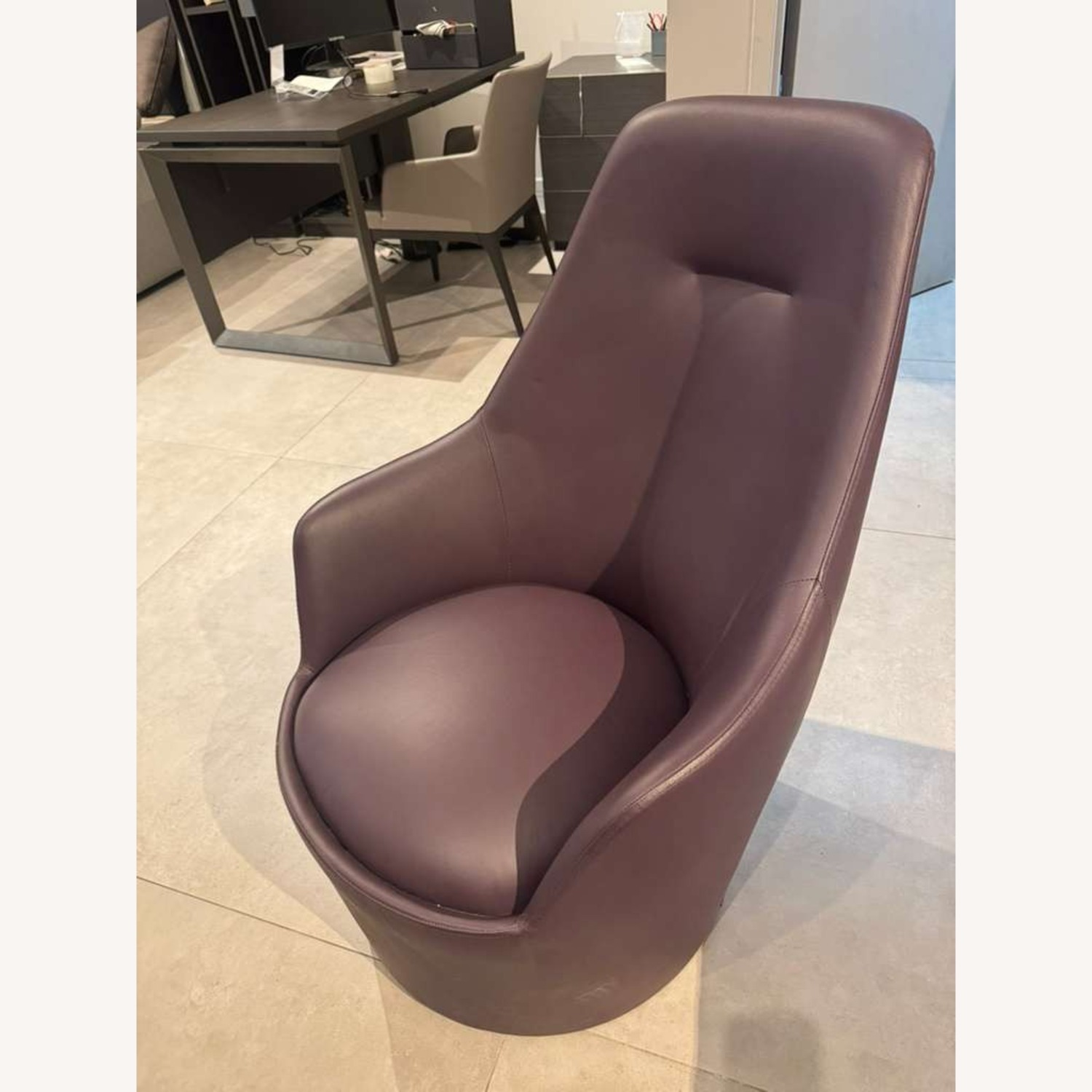 Lazzoni Lande Purple Leather Armchair - image-2