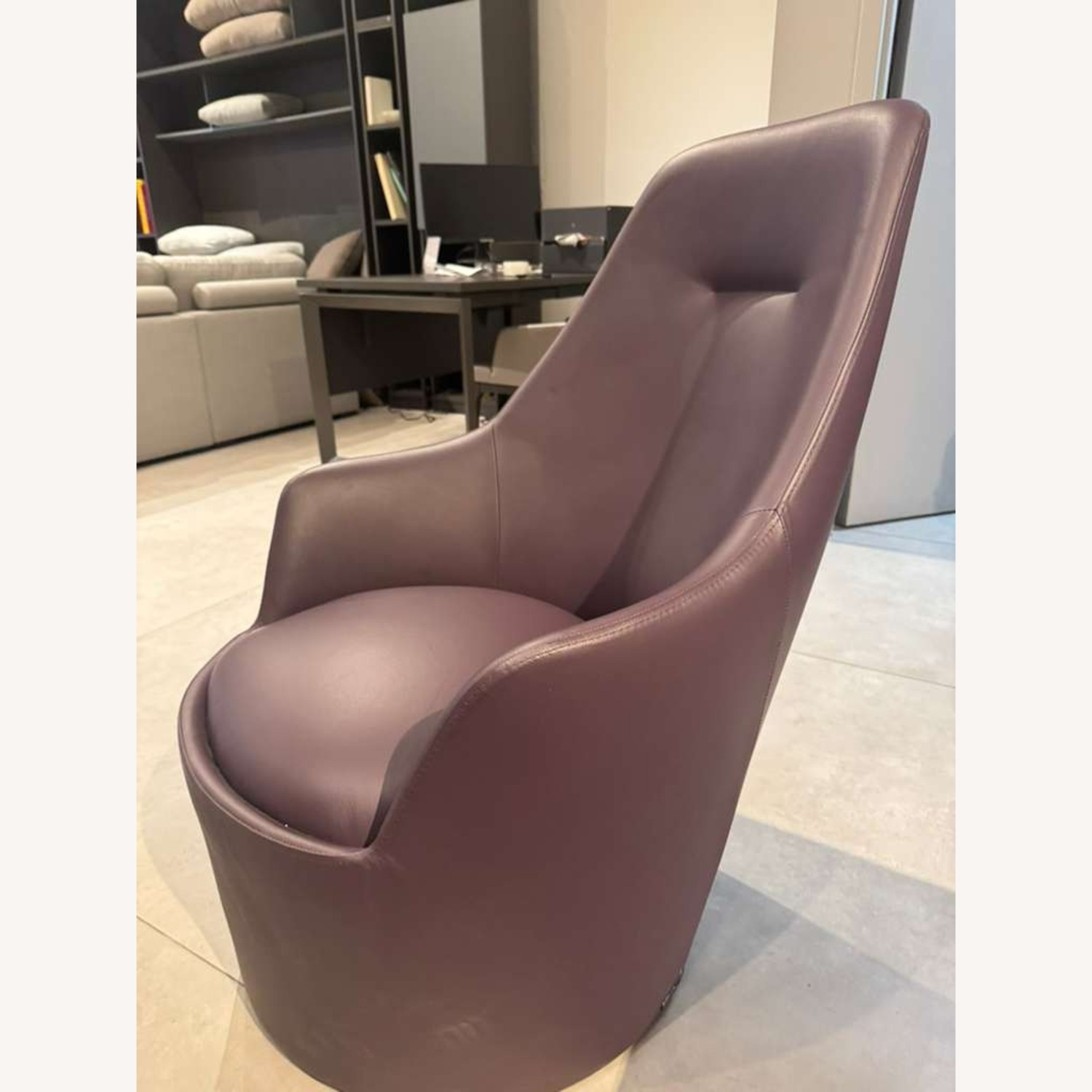Lazzoni Lande Purple Leather Armchair - image-3