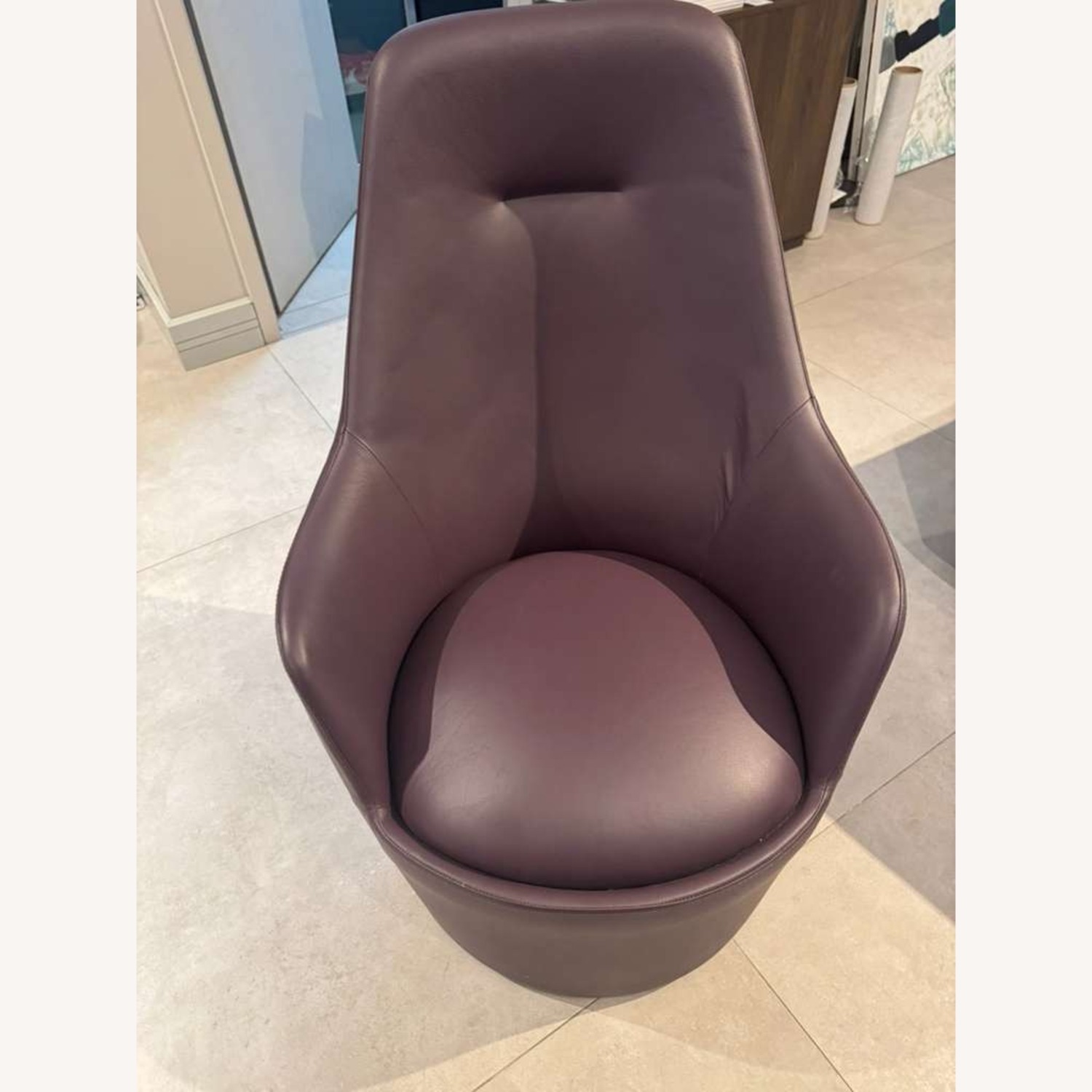 Lazzoni Lande Purple Leather Armchair - image-1