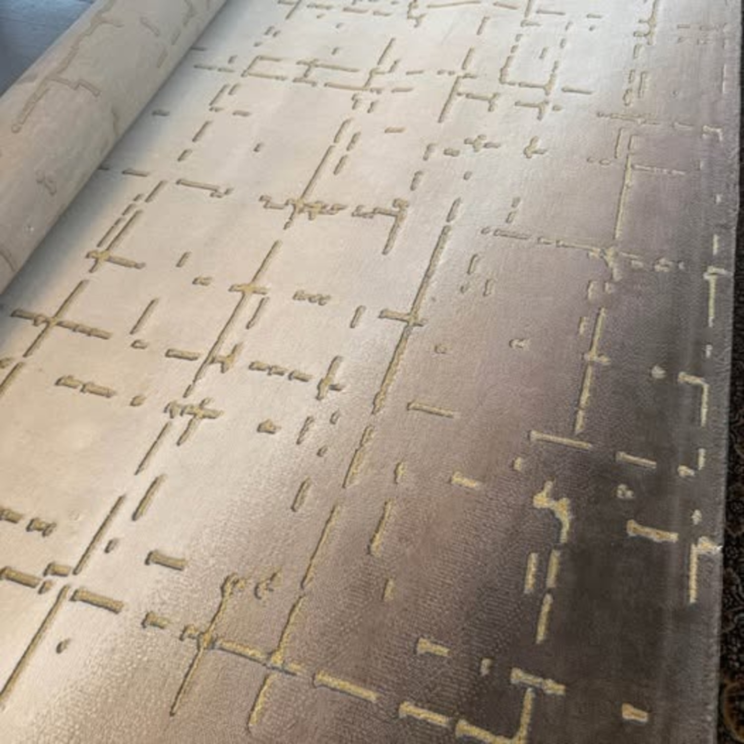 Geometric Abstract Turkish Area Rug Grey  8' x 11' - image-4