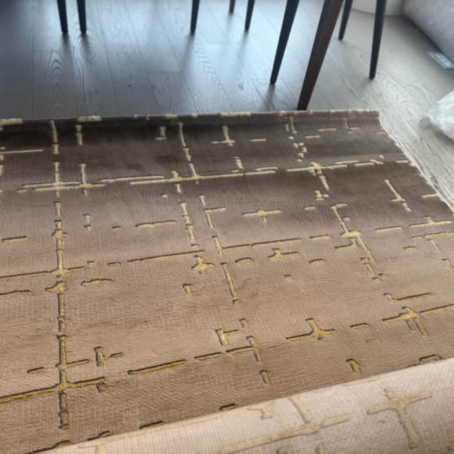 Geometric Abstract Turkish Area Rug Grey  8' x 11' - image-6