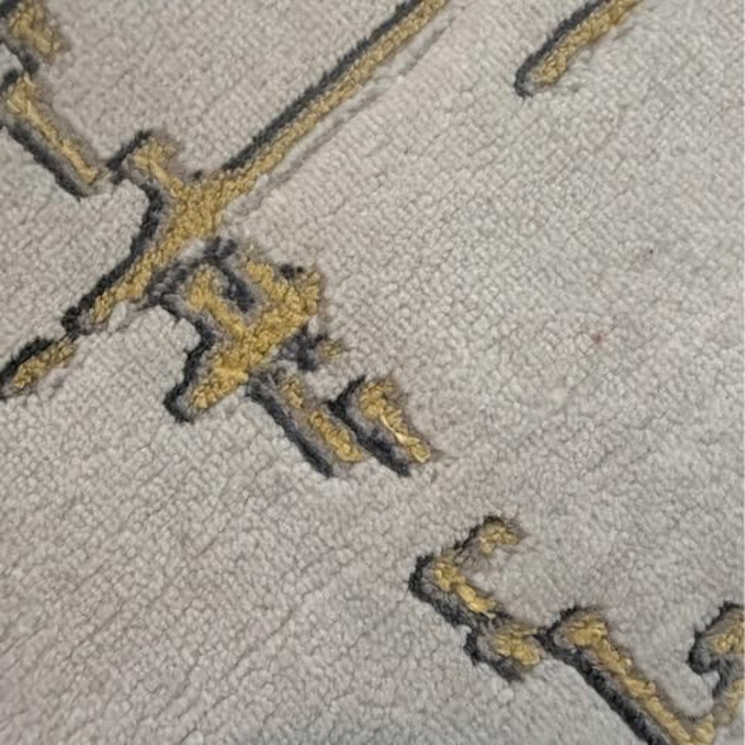 Geometric Abstract Turkish Area Rug Grey  8' x 11' - image-2