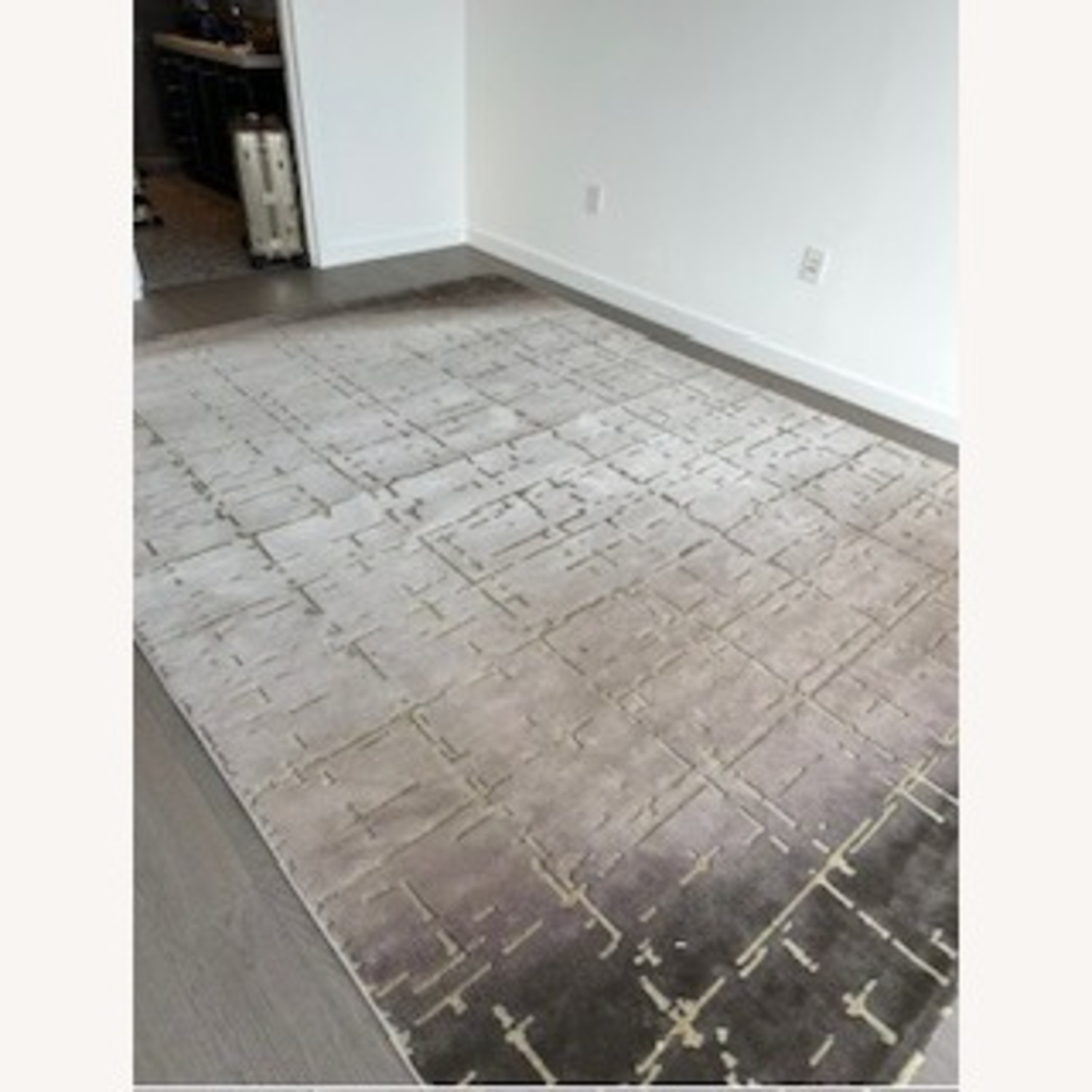 Geometric Abstract Turkish Area Rug Grey  8' x 11' - image-9
