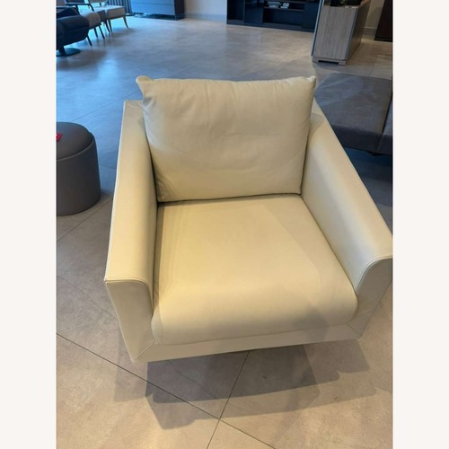Used Lazzoni Ada White Leather Armchair for sale on AptDeco