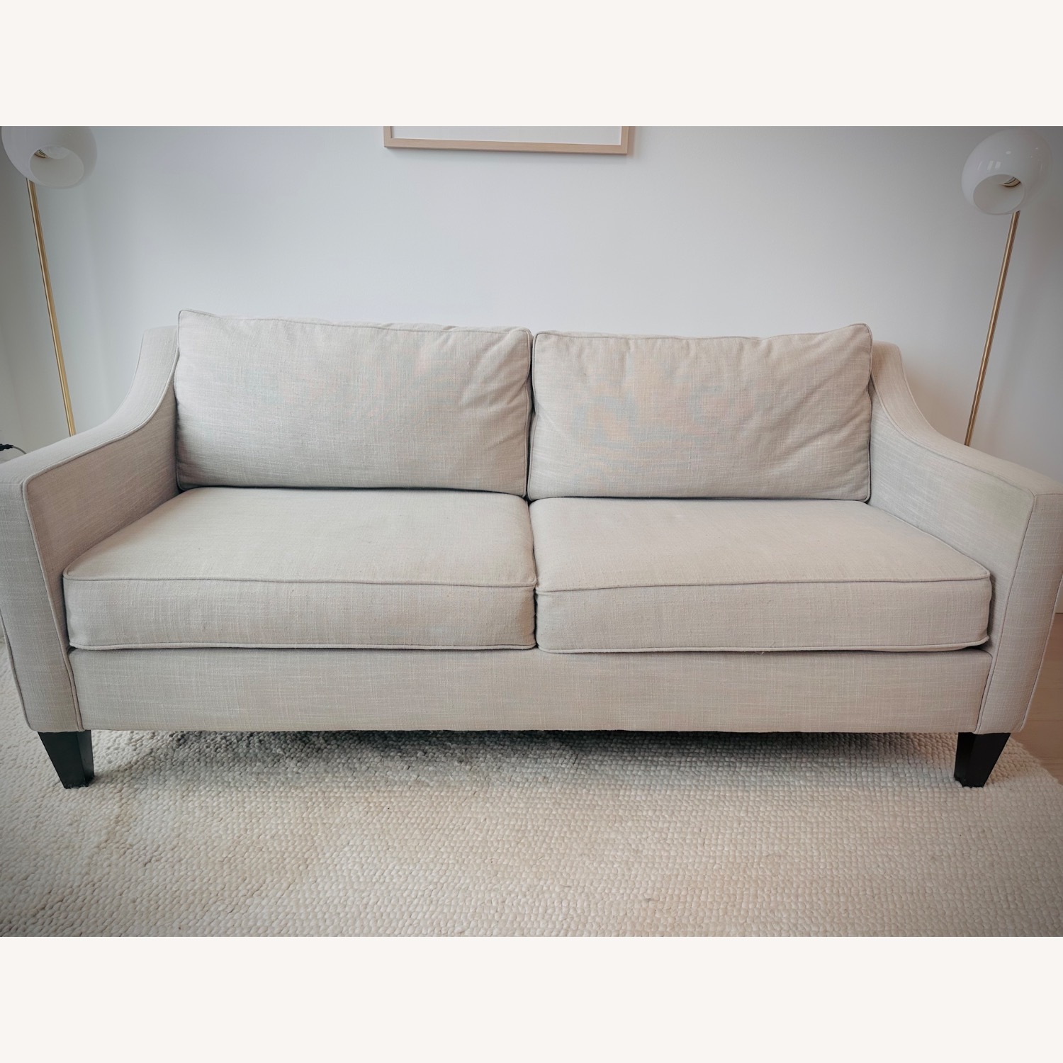 West Elm Light Gray Paidge Linen 2 Seater Sofa - image-5