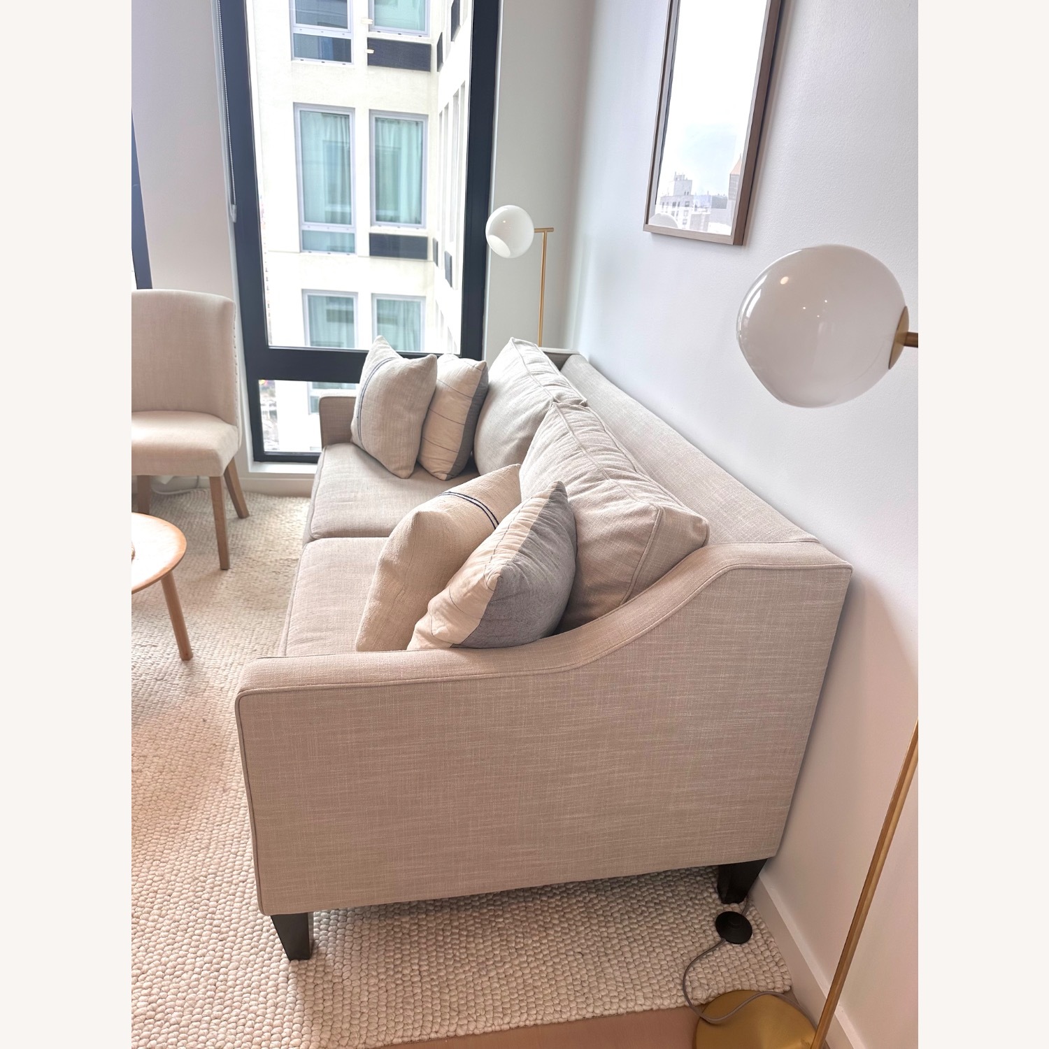 West Elm Light Gray Paidge Linen 2 Seater Sofa - image-6