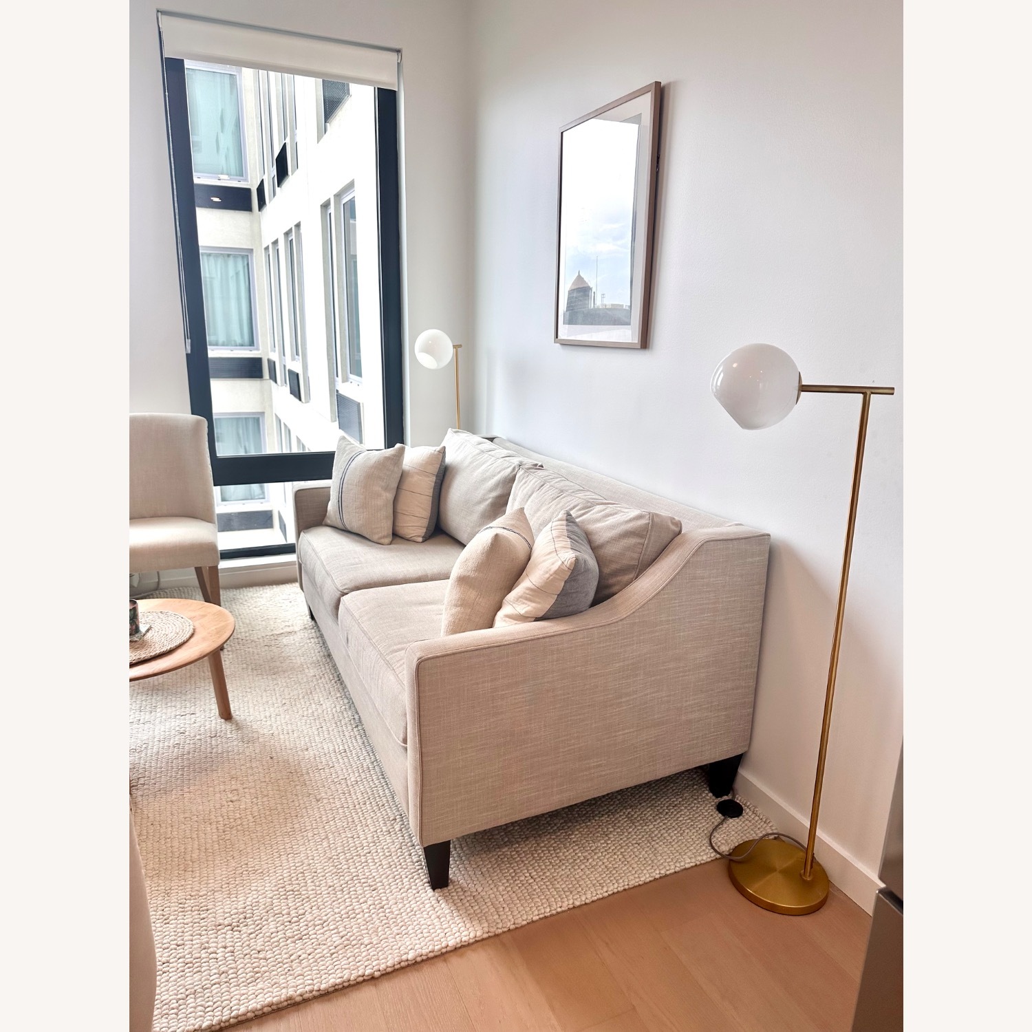 West Elm Light Gray Paidge Linen 2 Seater Sofa - image-3