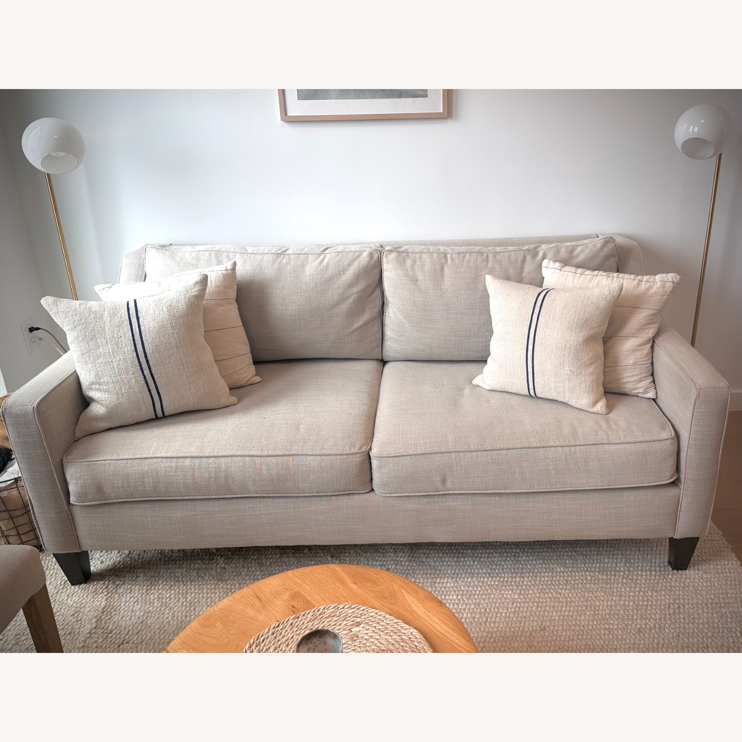 West Elm Light Gray Paidge Linen 2 Seater Sofa - image-7