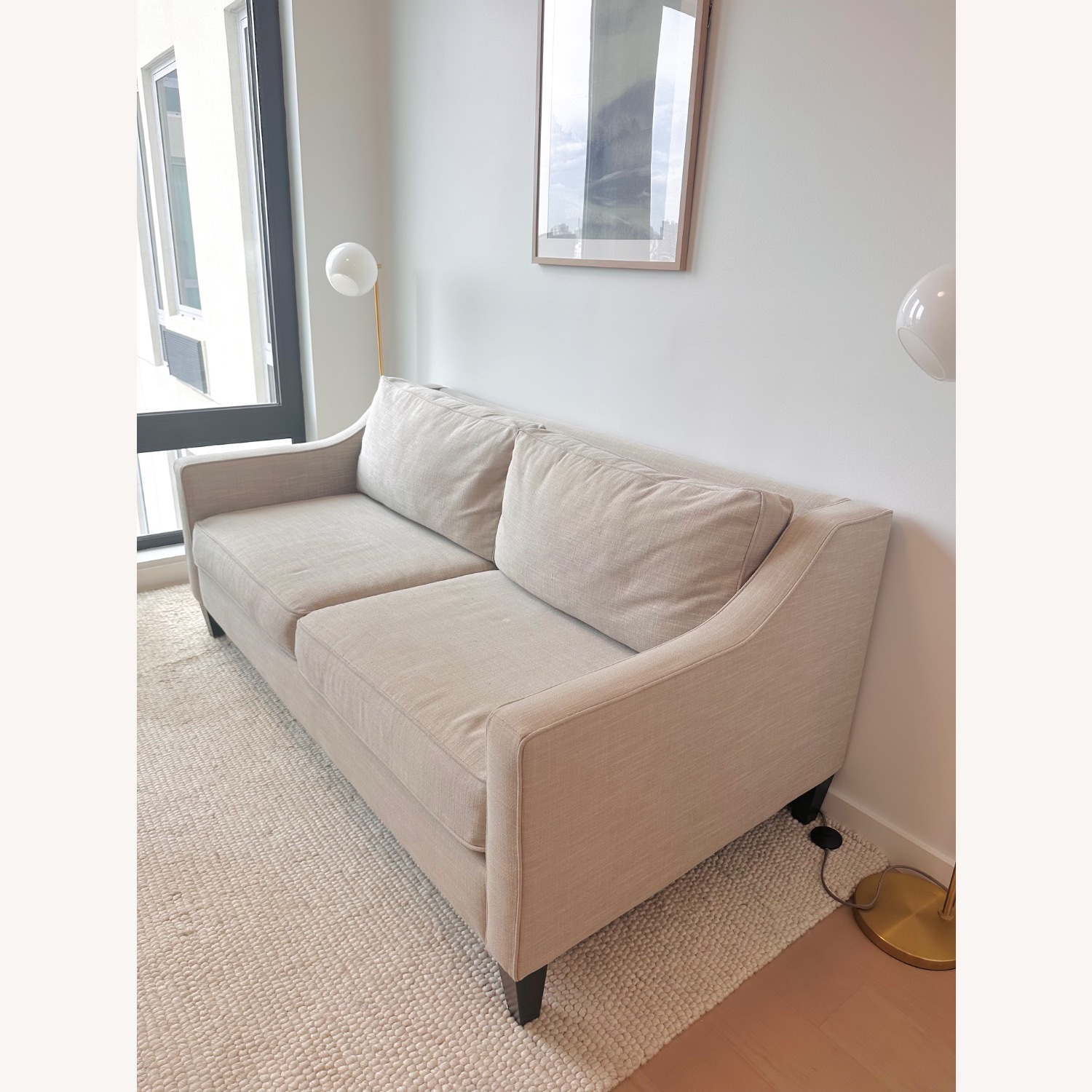 West Elm Light Gray Paidge Linen 2 Seater Sofa - image-4