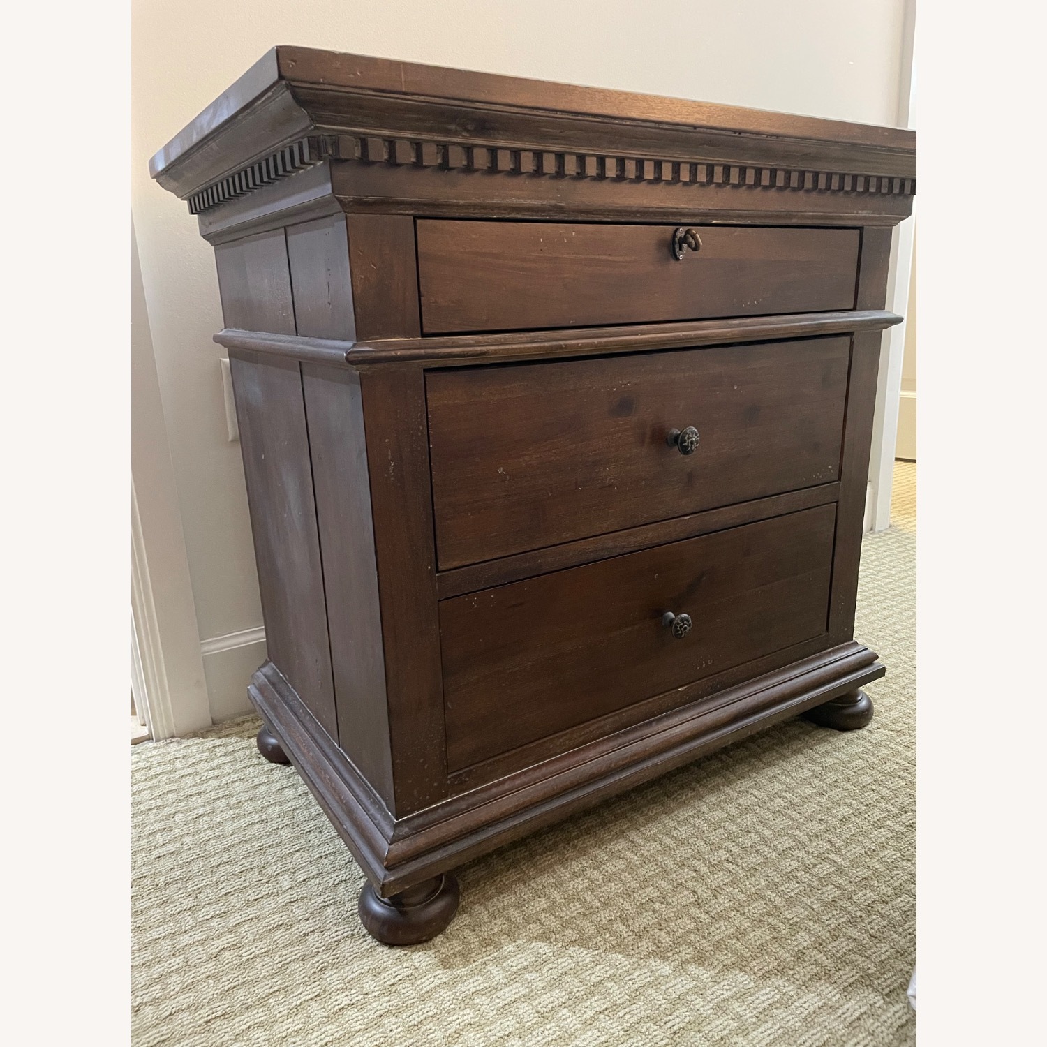 Restoration Hardware St. James Dark Brown Wood Nightstand - image-3