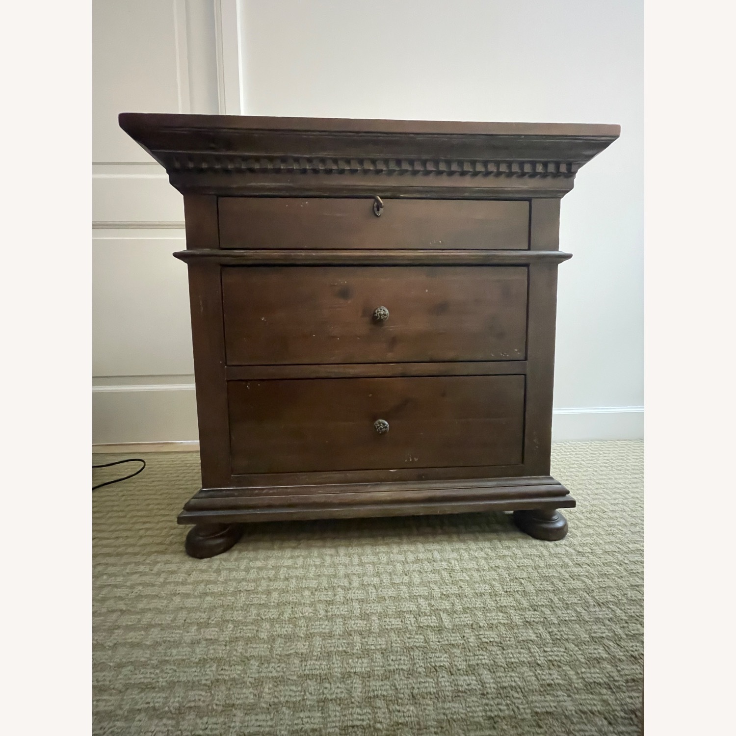 Restoration Hardware St. James Dark Brown Wood Nightstand - image-1