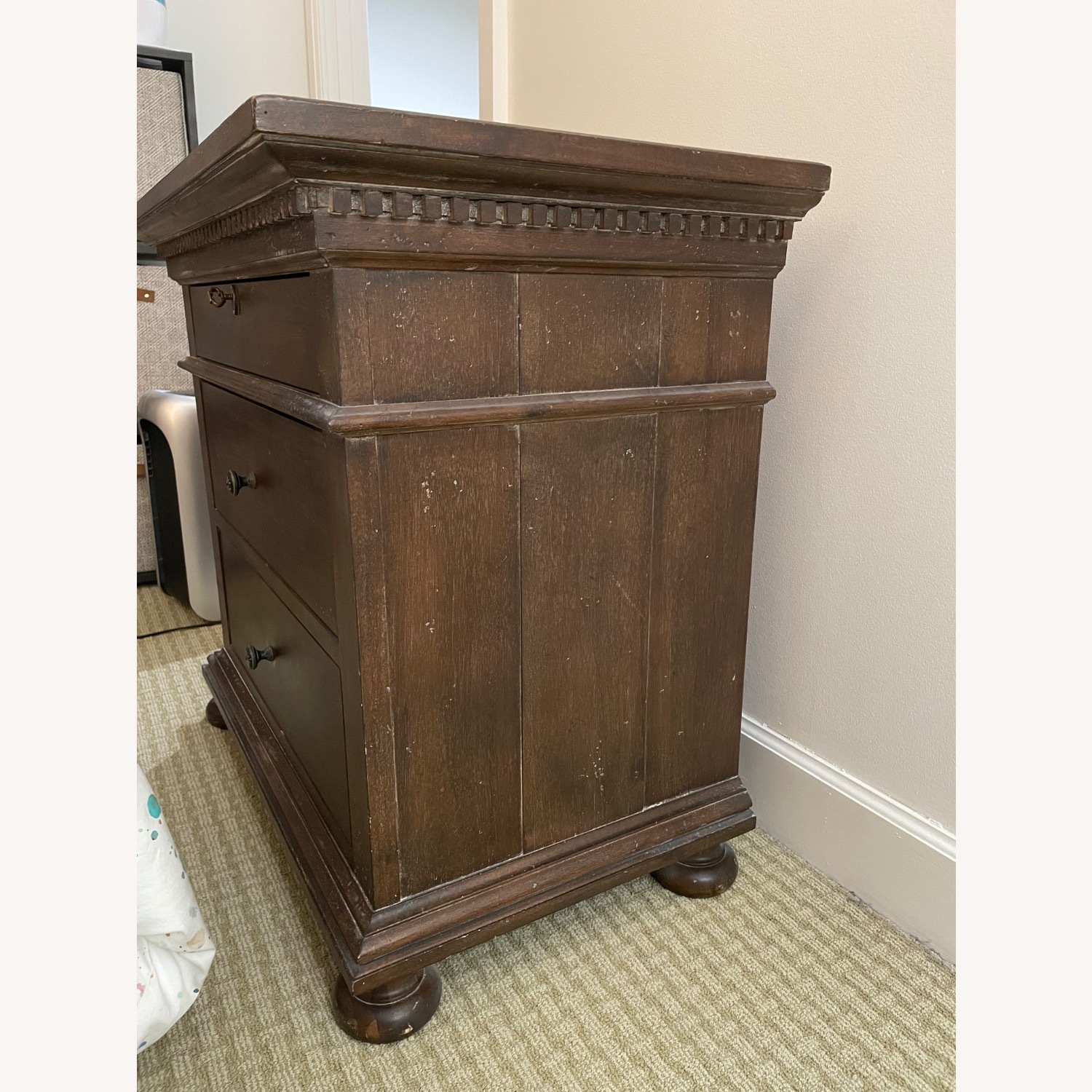 Restoration Hardware St. James Dark Brown Wood Nightstand - image-2