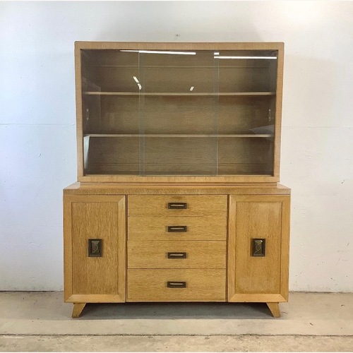 Used Mid-Century Blonde Cabinet With Display Topper for sale on AptDeco