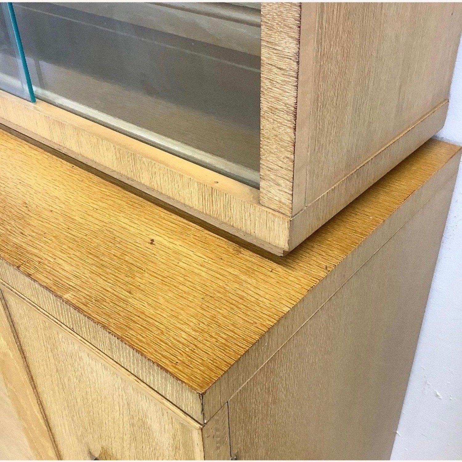 Mid-Century Blonde Cabinet With Display Topper - image-6