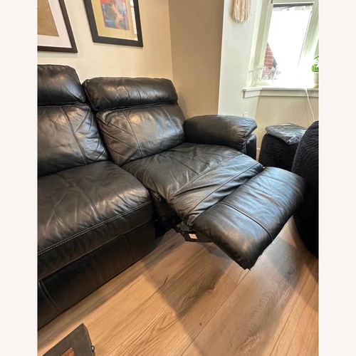 Used Black Leather 6 Piece Sectional for sale on AptDeco