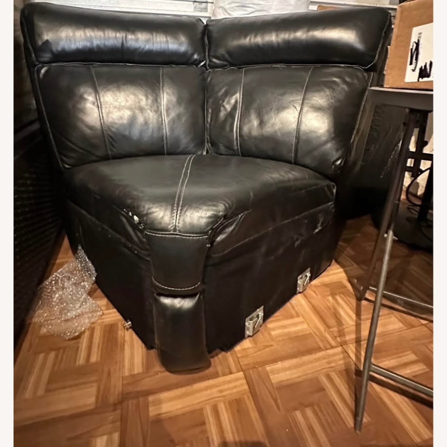 Black Leather 6 Piece Sectional - image-2