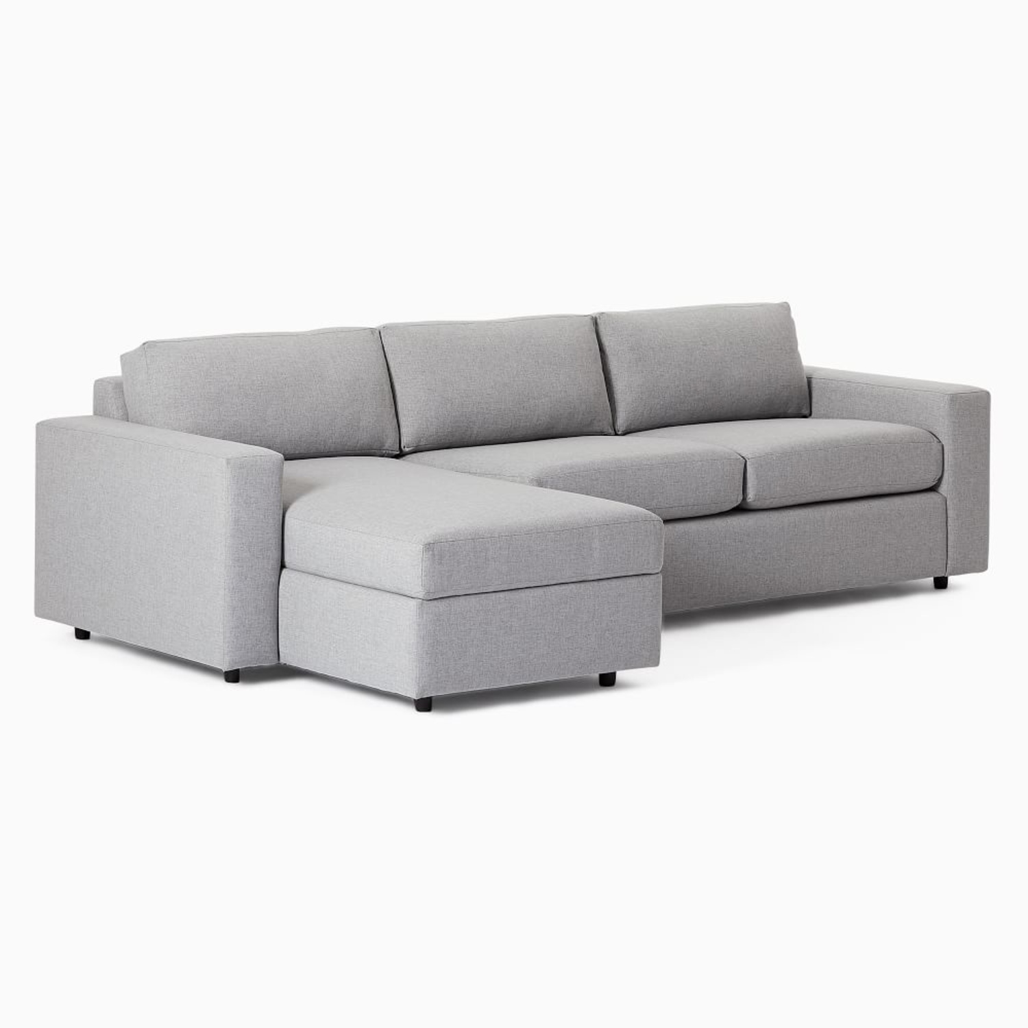 West Elm Urban Sleeper Sectional W Chaise Storage - image-13