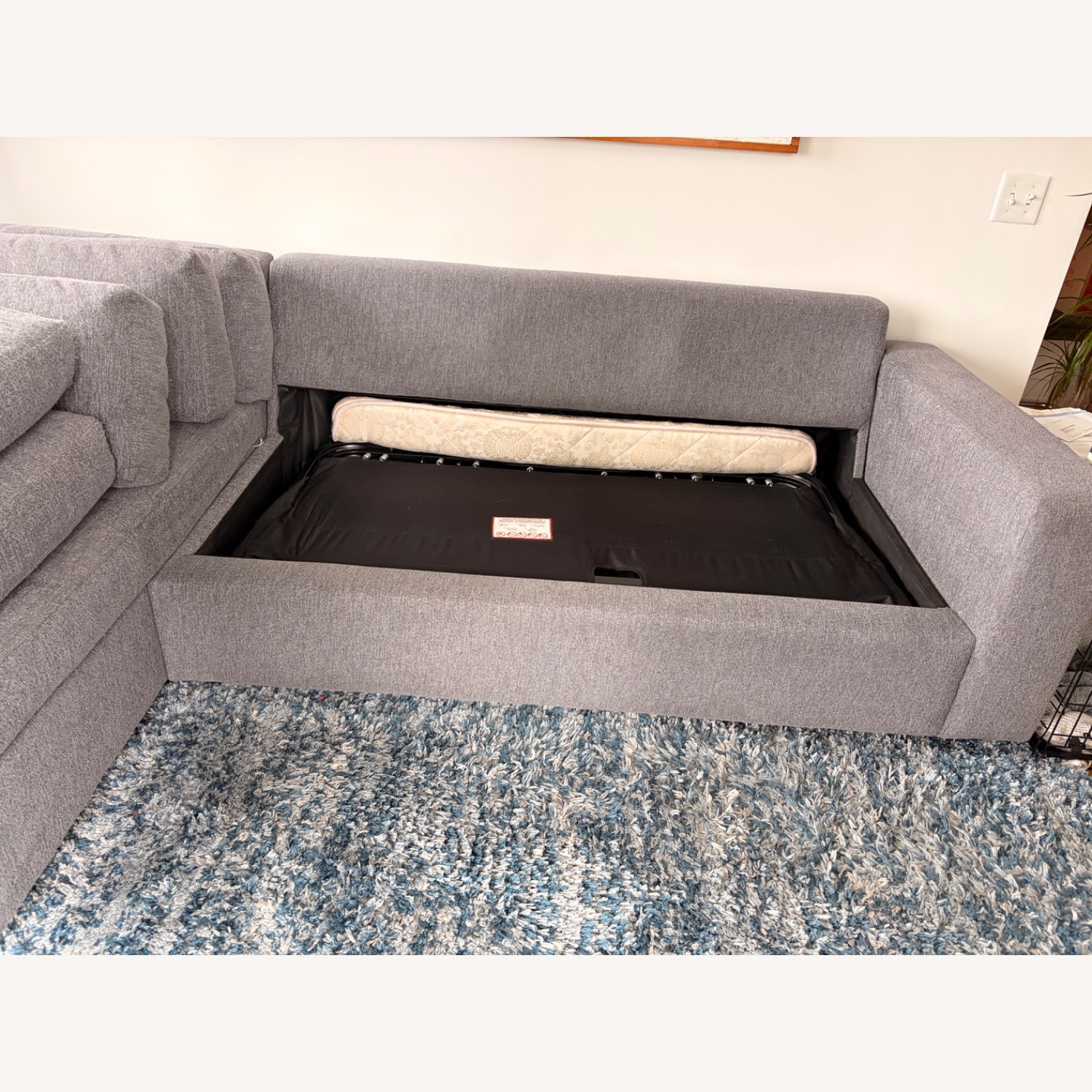 West Elm Urban Sleeper Sectional W Chaise Storage - image-5