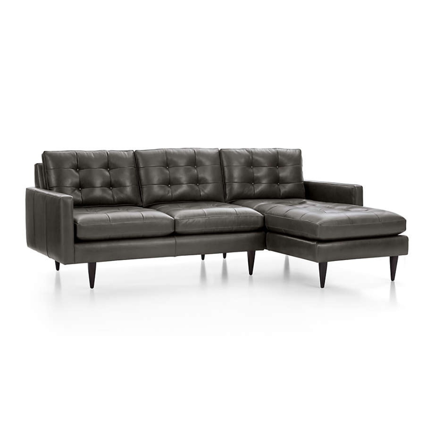 Crate & Barrel Petrie Leather Midcentury Sectional - image-5