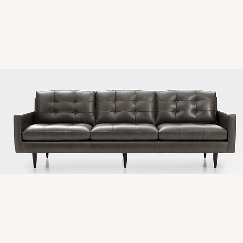 Used Crate & Barrel Petrie Leather Midcentury Sectional for sale on AptDeco
