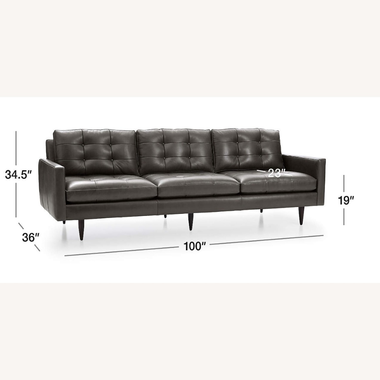 Crate & Barrel Petrie Leather Midcentury Sectional - image-4