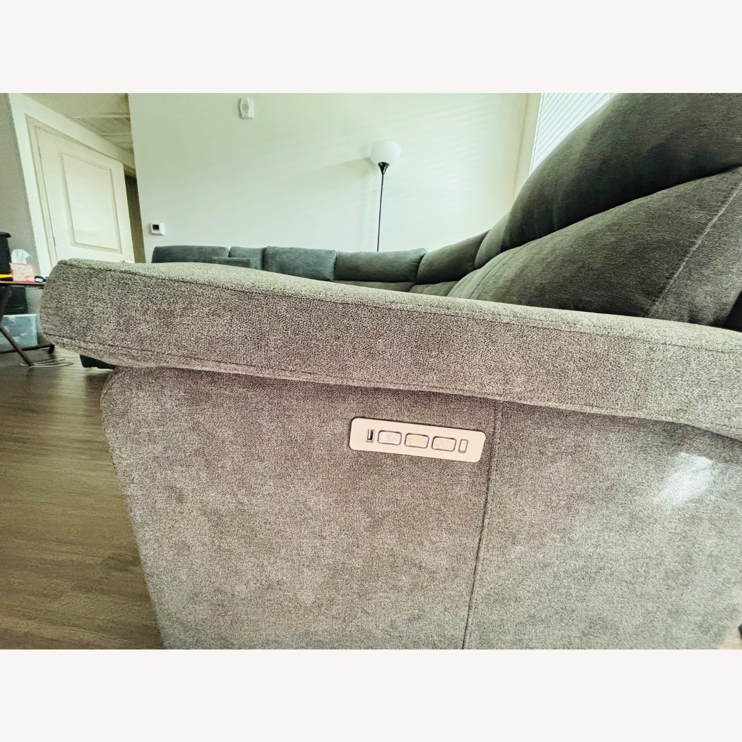 Dark Gray Fabric 3+ Piece Sectional - image-4