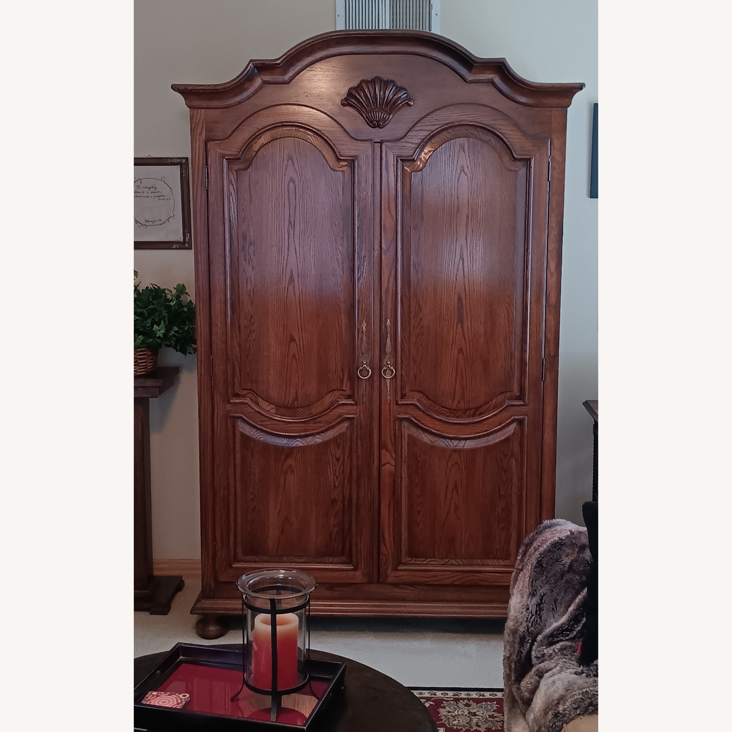 Century Furniture Dark Brown Wood Armoire - image-1