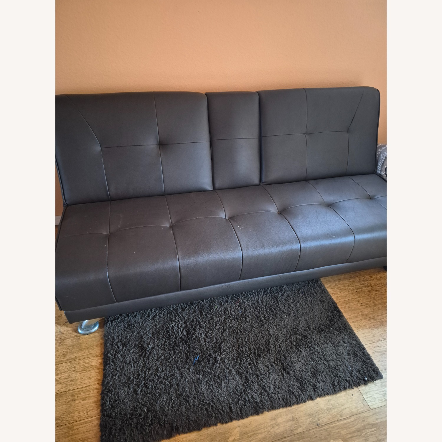 Dark Brown Faux Leather 2 Piece Sectional - image-4